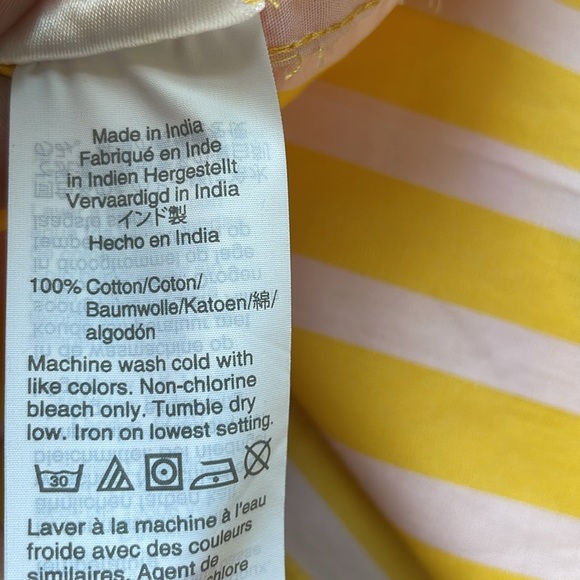 J. Crew Yellow and Pink Striped Button Up Shirtdress. Size XS. NWT. - Picture 13 of 14